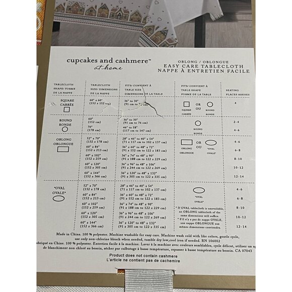 Cupcakes And Cashmere 60" X 120" Oblong Tablecloth Polyester Gingerbread House - Picture 7 of 7
